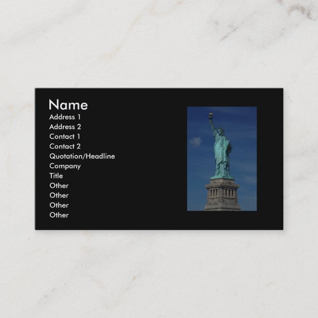 Carte De Visite Liberty Enlightening the World - Statue de la Libe (Devant)