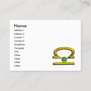 Carte De Visite LIBRA GOLD ZODIAC JEWEL Green Emerald