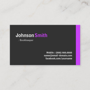 Carte De Visite Libraire - Moderne Minimal Violet