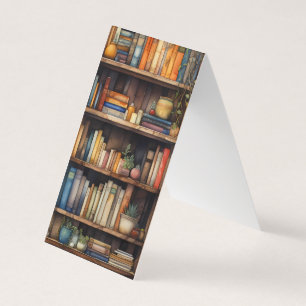 Carte De Visite Librairie étagères Plier Signet Signet