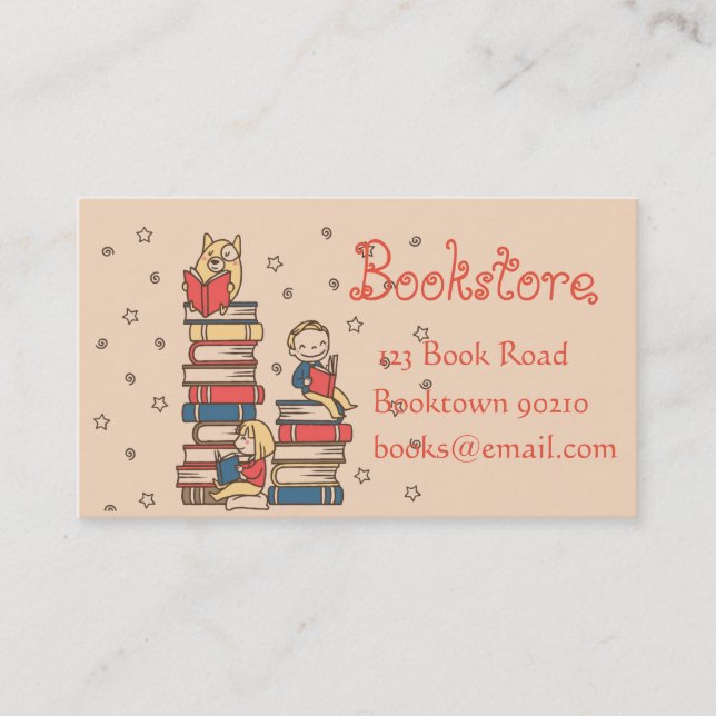 Carte De Visite Librairie, librairie d'enfants ou livres en ligne (Devant)