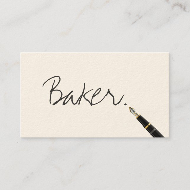 Carte de visite libre de Baker de manuscrit (Devant)