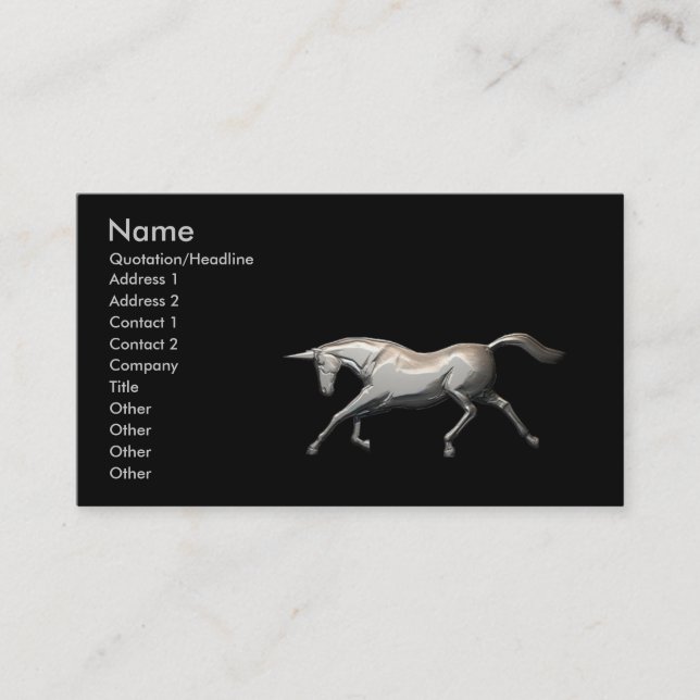 Carte De Visite Licorne argentée (Devant)