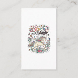Carte De Visite Licorne Fleurir avec Magie Premium Vector Typograp
