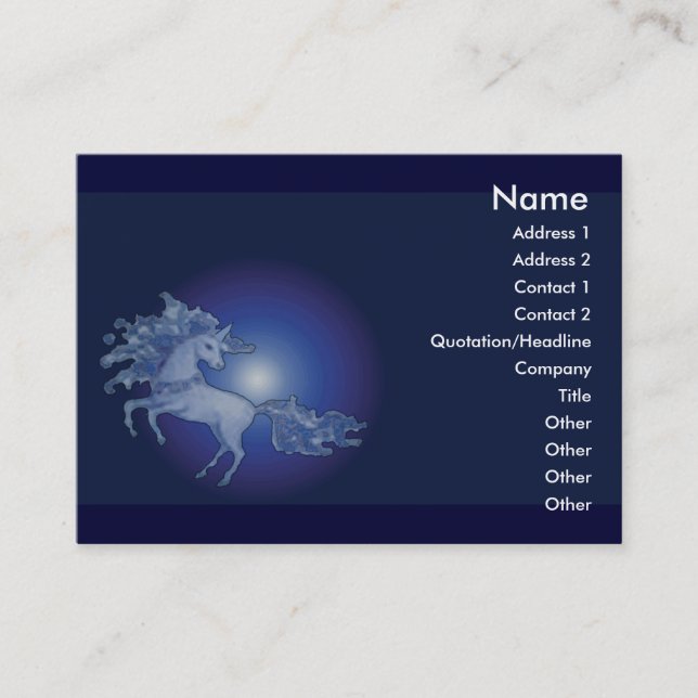 Carte De Visite licorne - personnalisable (Devant)