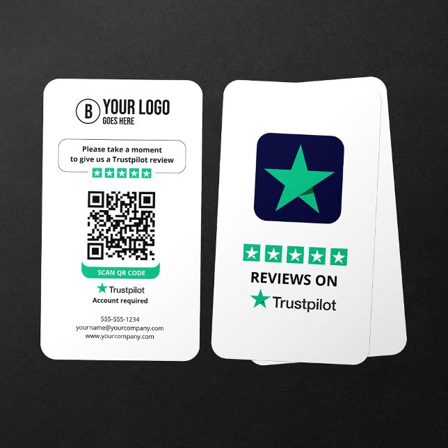 Carte De Visite Lien d'examen des entreprises Trustpilot Revues QR (Créateur téléchargé)