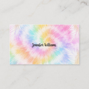 Carte De Visite Lien Tie Dye Pastel Rose Chic Féminin             