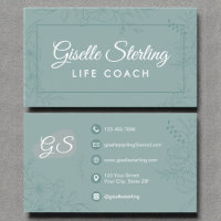 Life Coach Turquoise Floral Line Art Script