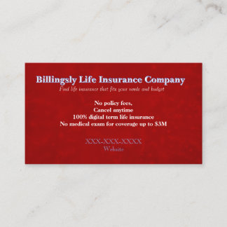 Carte De Visite “Life Insurance” Business Card