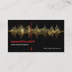 Carte De Visite Lightning Gold Sound Frequency Studio Engineer DJ