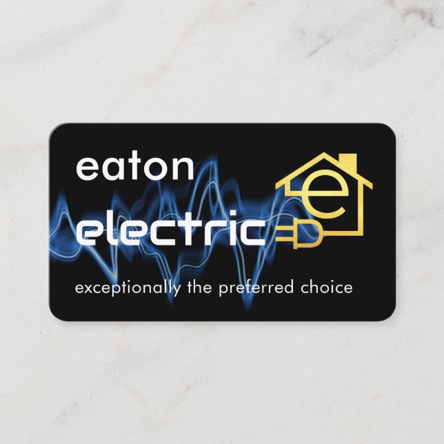 Carte De Visite Lightning Powers Gold Letter-e Circuit Home (Devant)