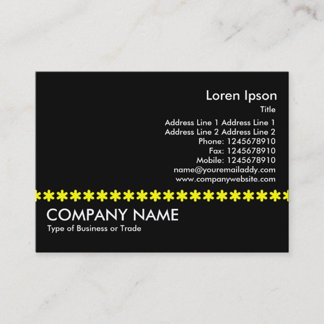 Carte De Visite Ligne Asterisk Jaune - Noir (Devant)