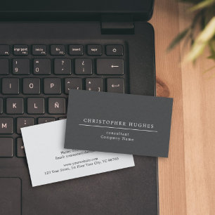 Carte De Visite Ligne blanche grise avocat de texture élégante