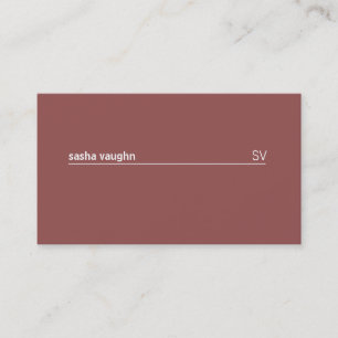 Carte De Visite Ligne blanche simple (rouge argile)