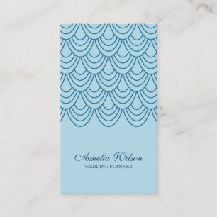 Carte De Visite Ligne bleue élégante Médias sociaux géométriques