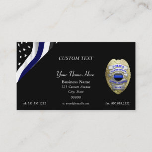 Carte De Visite Ligne Bleue fine Lieutenant