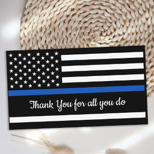 Carte De Visite Ligne Bleue Mince Merci policier