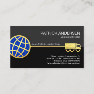 Carte De Visite Ligne d'approvisionnement logistique globale Gold