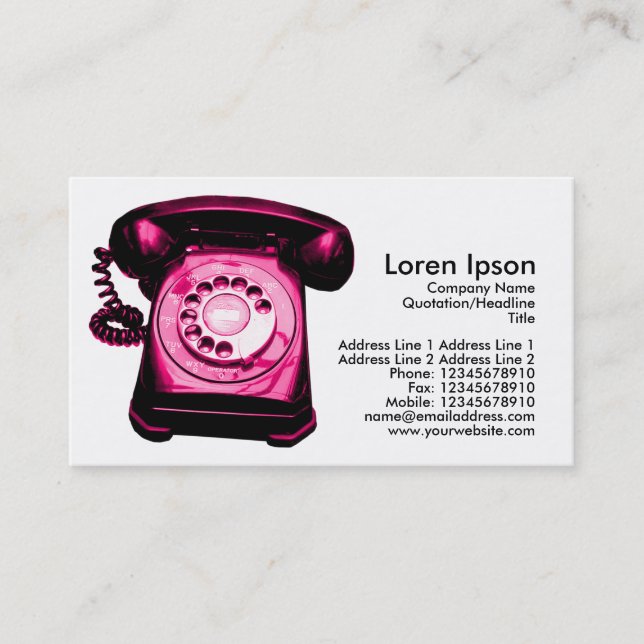 Carte De Visite Ligne d'assistance téléphonique - Crimson (Devant)