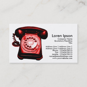 Carte De Visite Ligne d'assistance téléphonique - Rouge