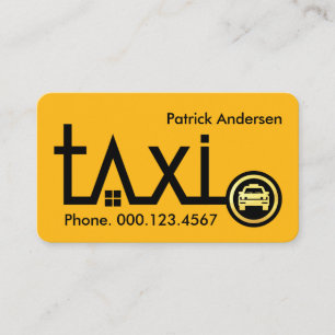 Carte De Visite Ligne de direction de route de taxi jaune