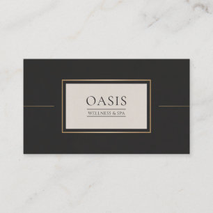 Carte De Visite Ligne d'or noir rectangle élégant moderne