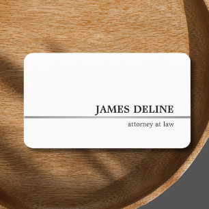 Carte De Visite Ligne élégante classique avocat d'argent de Faux