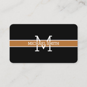 Carte De Visite Ligne horizontale en cuivre monogramme professionn