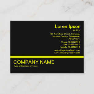 Carte De Visite Ligne jaune v2 - Noir