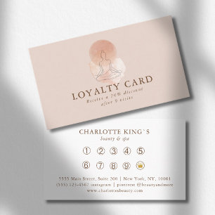 Carte De Visite Ligne minimale Art Femme Méditation Salon Fidélité