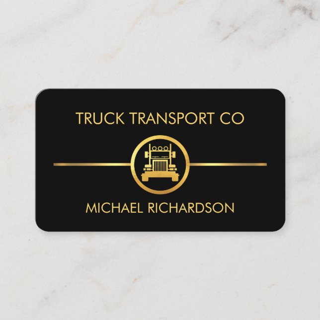 Carte De Visite Ligne minimaliste Gold Truck (Devant)