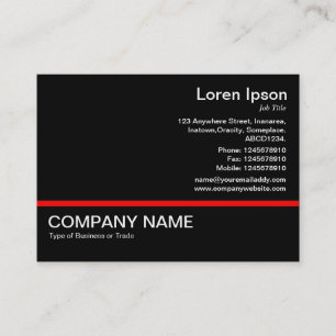 Carte De Visite Ligne rouge v2 - Noir