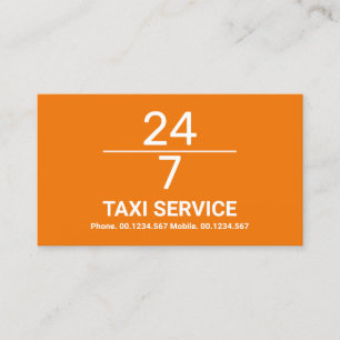 Carte De Visite Ligne simple 24h/24, 7j/7 Service de Taxi Jaune
