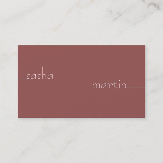 Carte De Visite Ligne simple vers texte (valeur rose) (Devant)