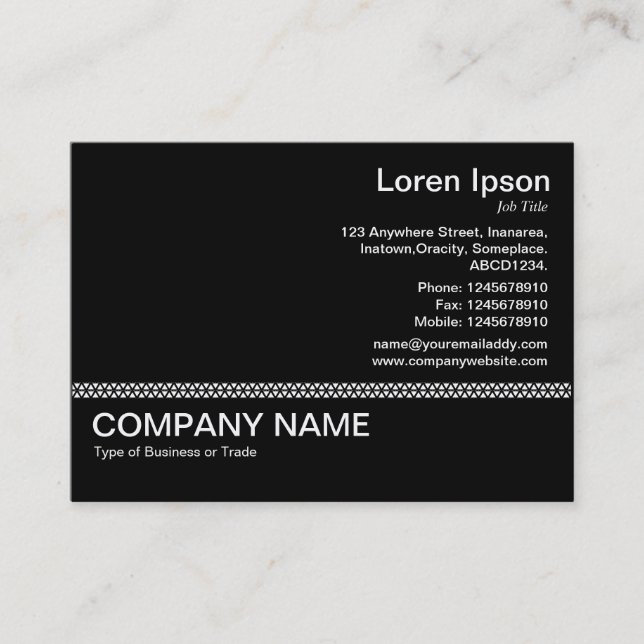 Carte De Visite Ligne v2 - Noir sur Blanc (Devant)