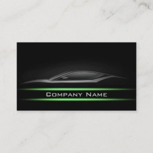 Carte De Visite Ligne verte minimaliste Noire présentation foncée 