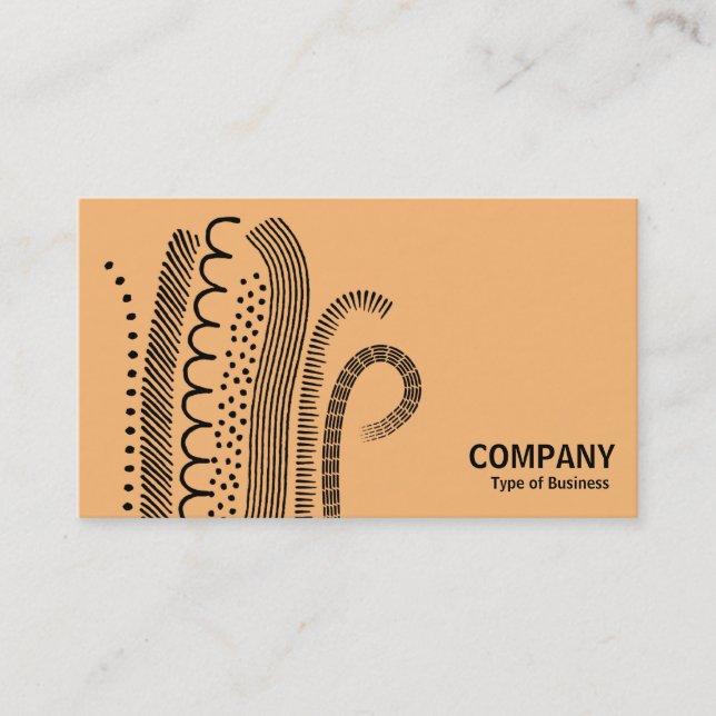 Carte De Visite Lignes Abstraites 01- Noir sur orange clair (Devant)