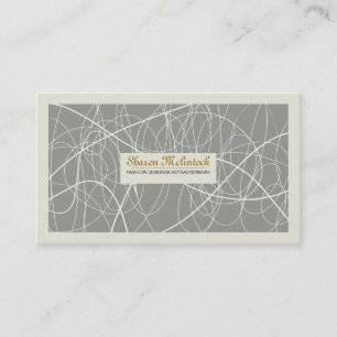 Carte De Visite Lignes Abstraites blanches