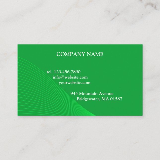 Carte de visite Lignes courbes vertes (Devant)
