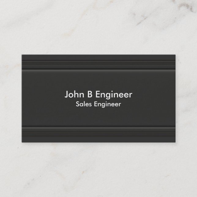 Carte De Visite Lignes de frontière 3d horizontales noires de Matt (Devant)