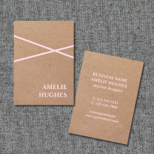Carte De Visite Lignes de rose en papier kraft imprimé élégant mod