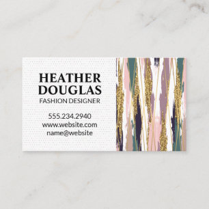 Carte De Visite Lignes d'or Styles modernes Brush Strots