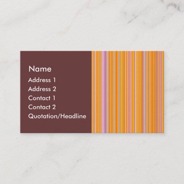 Carte De Visite Lignes orange (Devant)