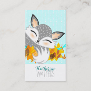 Carte De Visite Lil Foxie Cub - Cute Fox Vertical Bizcards