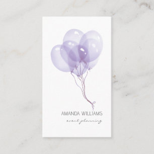 Carte De Visite Lilac Aquarelle Ballons Planificateur d'événements