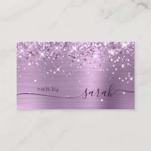 Carte De Visite Lilac Glittery Glam Signature élégante
