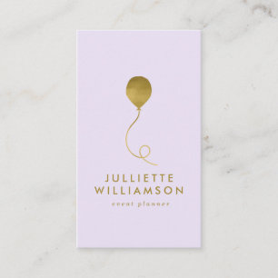 Carte De Visite Lilac & Gold Balloor Planificateur d'événements Mé