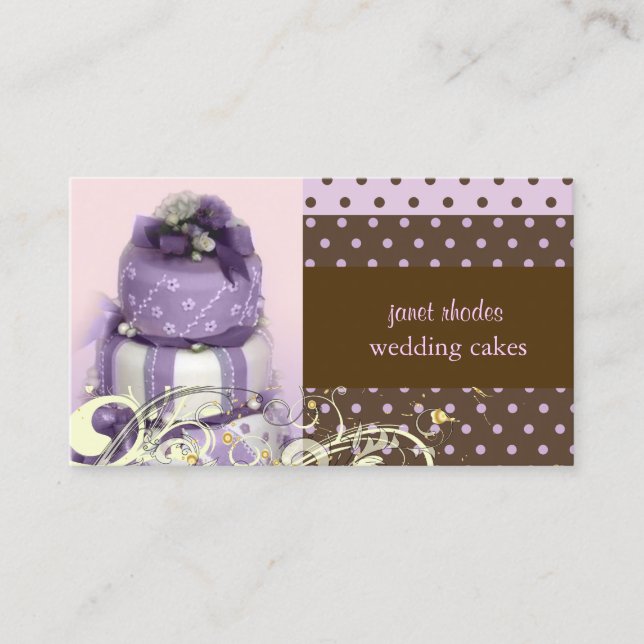 Carte De Visite Lilac/lavande/Gâteau au chocolat, boulangerie (Devant)
