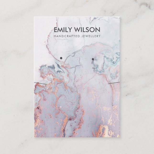 CARTE DE VISITE LILAC MAUVE AGATE MARBRE STUD ÉCRAN ÉCRAN (Devant)