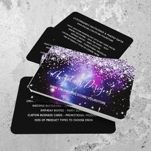Carte De Visite Lilac Parties scintillant Blue Purple Galaxy Bouti